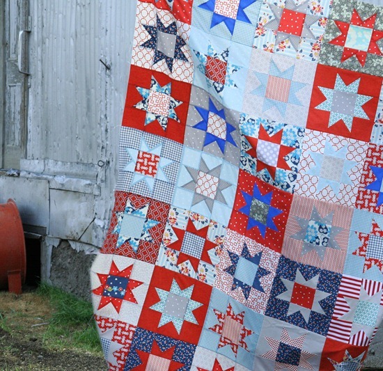 Patriotic patchwork stars quilt