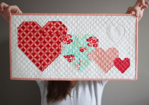 I Heart You Mini Quilt, Free Pattern