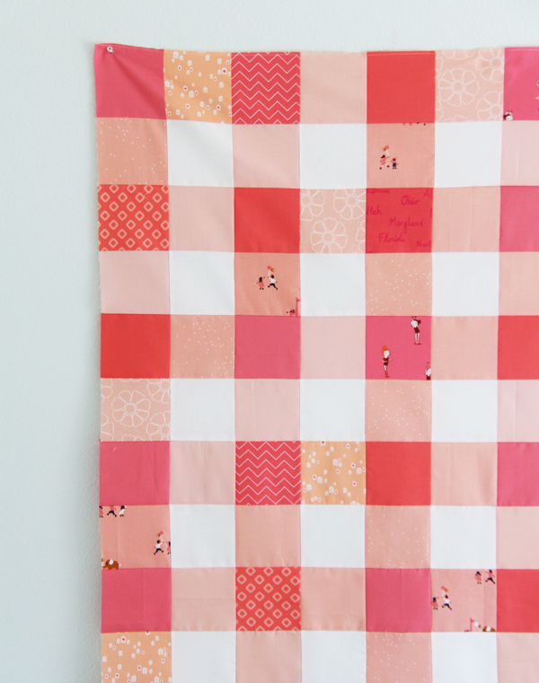 Gingham Coral Quilt