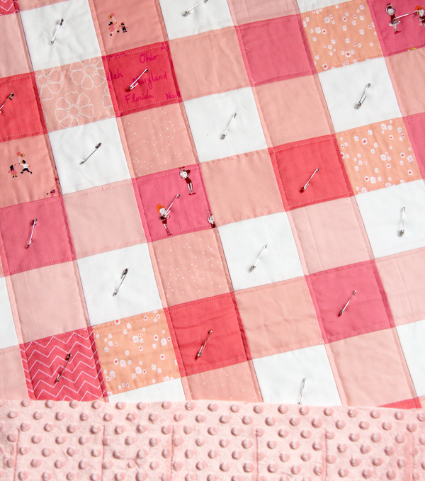 Backing a quilt with minky