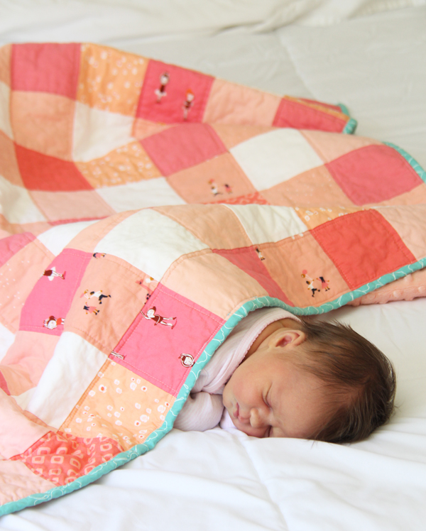 Gingham Coral Quilt