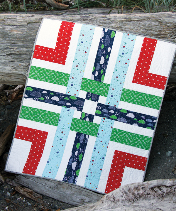 Woven Quilt Pattern, 4 fat quarters plus a background fabric makes a baby quilt!