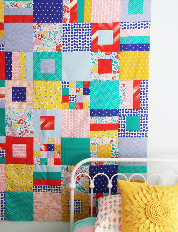  Squares and Strips Quilt, Free Pattern, Fat Quarter Friendly