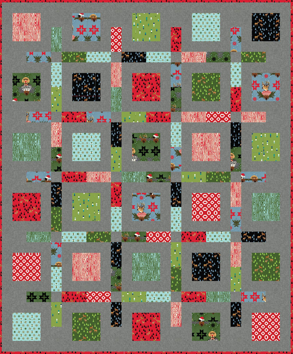 Boxed Up Quilt Pattern in Holiday Homies by Tula Pink