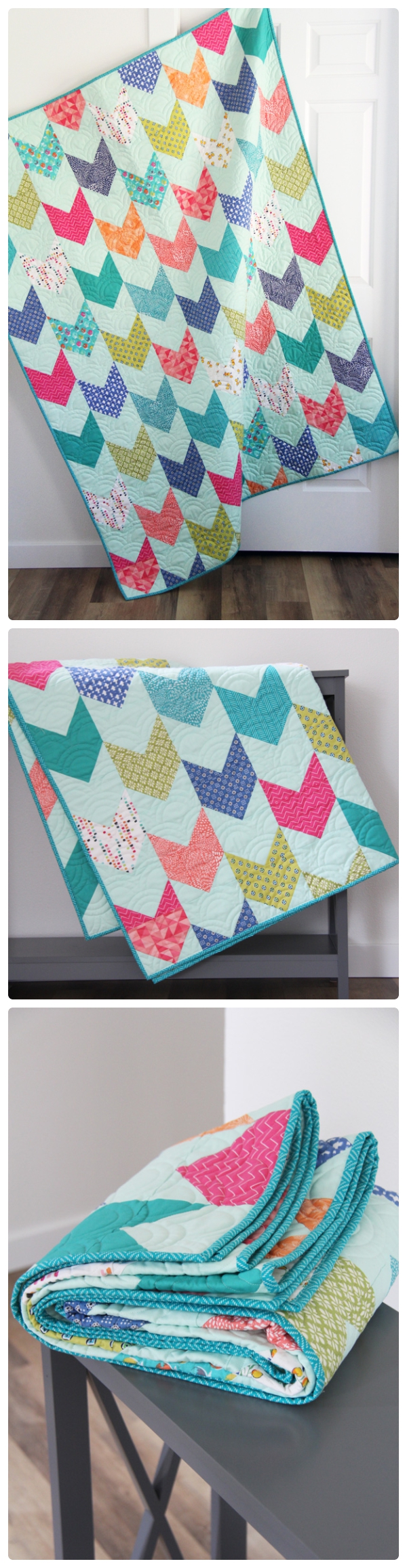 Aqua One Way Quilt and Pattern