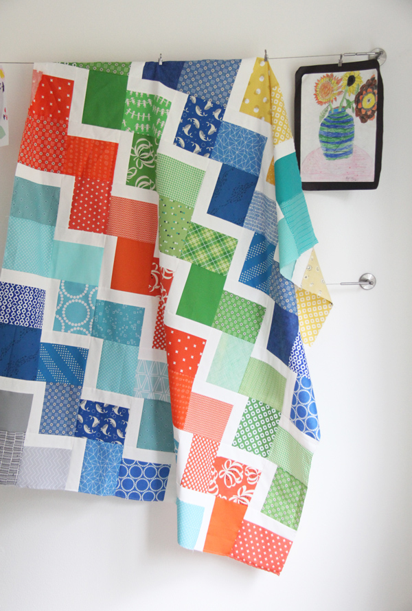Scrappy Ziggy Baby Quilt and Pattern
