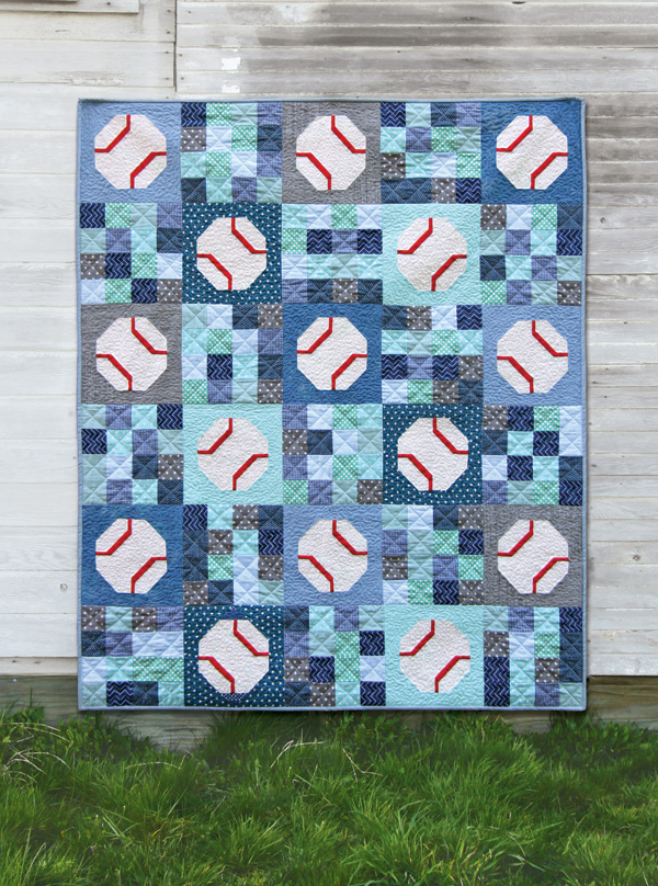 Batter Up, an easy baseball (or tennis ball) quilt pattern!