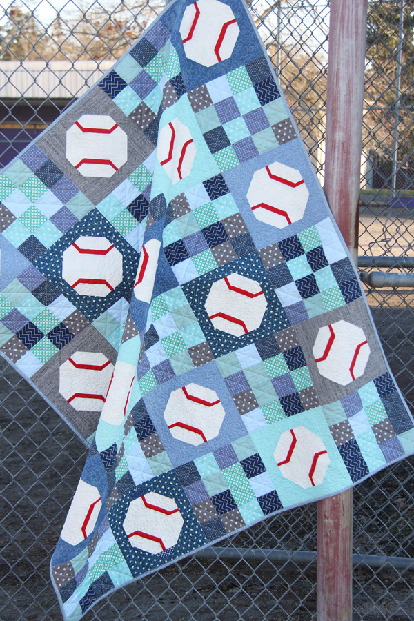 Batter Up, an easy baseball (or tennis ball) quilt pattern