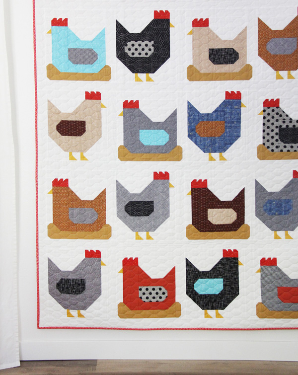 Chickens Quilt Pattern, a Fat Quarter quilt in 3 sizes
