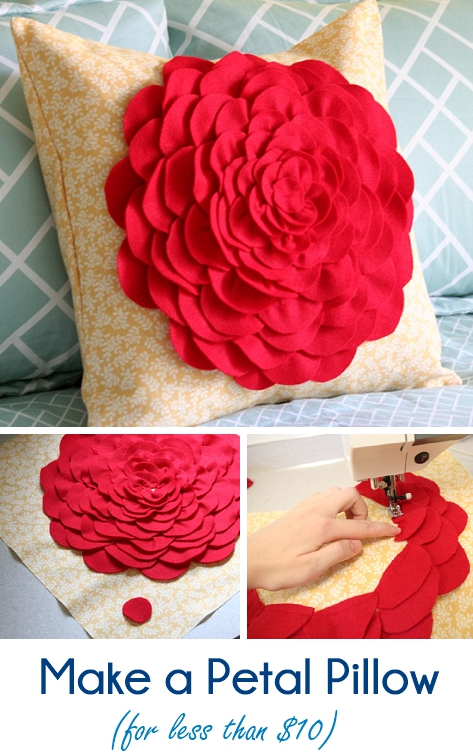 Make a super easy petal pillow for cheap!