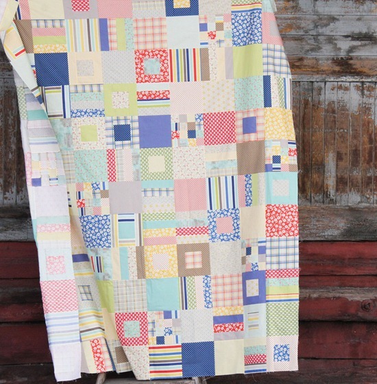 Squares and Strips, Free Fat quarter pattern in 4 sizes