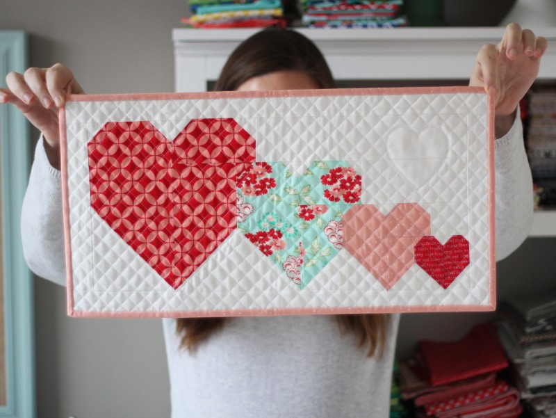 I Heart You, Free Mini Quilt Pattern