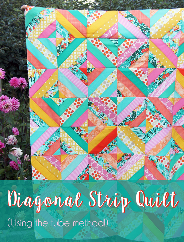 How to make a Diagonal Strips Quilt using the fast and fun tube method!