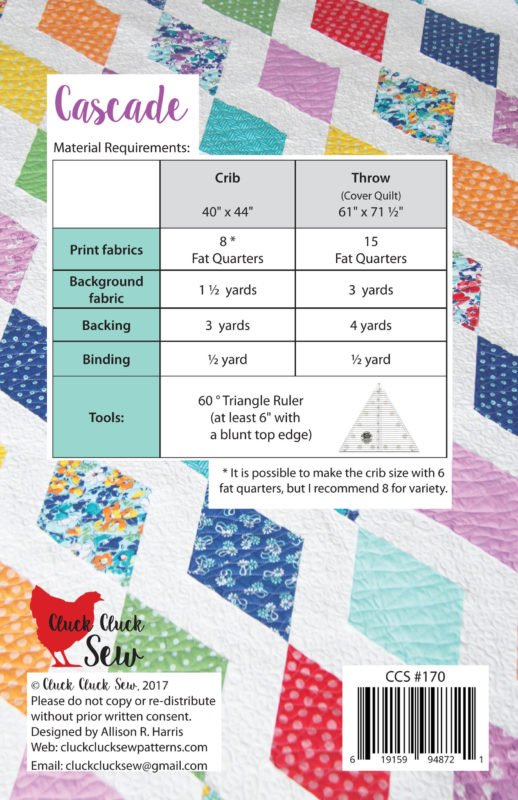 Cascade Quilt Pattern, 2 sizes, fat quarter friendly