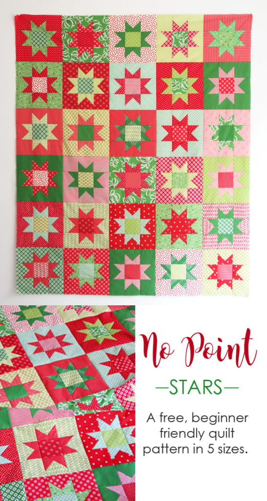 No Point Stars, a Free Printable Pattern in 5 sizes