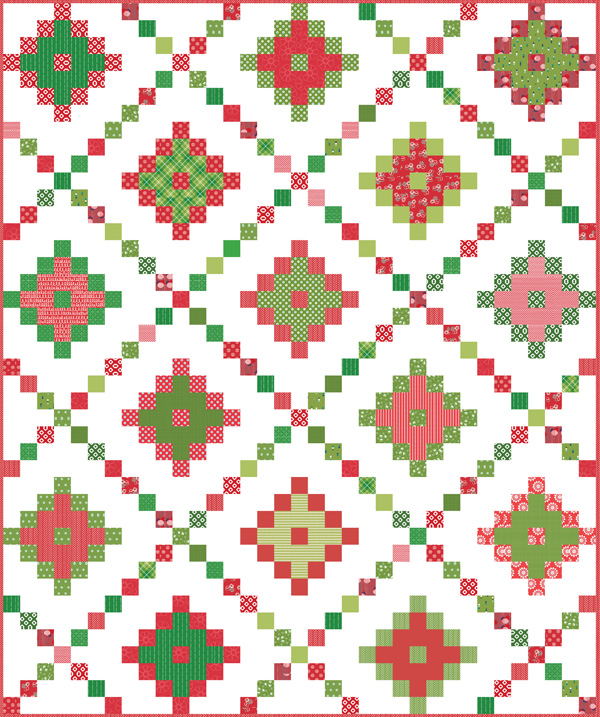 Pixel Chain Quilt in Christmas